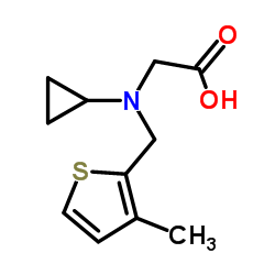 N-Cyclopropyl-N-[(3-methyl-2-thienyl)methyl]glycine结构式