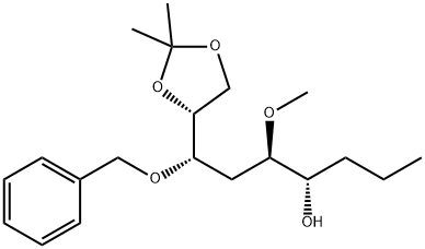 D-allo-Nonitol, 1,2,3,6-tetradeoxy-5-O-methyl-8,9-O-(1-methylethylidene)-7-O-(phenylmethyl)-结构式