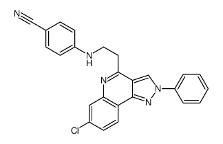 4-[2-(7-chloro-2-phenylpyrazolo[4,3-c]quinolin-4-yl)ethylamino]benzonitrile结构式