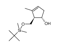 (1S,2R)-2-(((tert-butyldimethylsilyl)oxy)methyl)-3-methylcyclopent-3-en-1-ol结构式