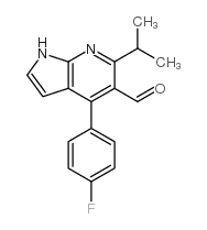 4-(4-氟苯基)-6-(1-甲基乙基)-1H-吡咯并[2,3-B]吡啶-5-甲醛结构式