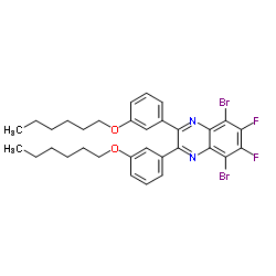 5,8-Dibromo-6,7-difluoro-2,3-bis[3-(hexyloxy)phenyl]quinoxaline结构式