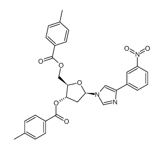 1-(2-deoxy-3,5-bis-O-(4-methylbenzoyl)-β-D-ribofuranosyl)-4-(3-nitrophenyl)imidazole Structure