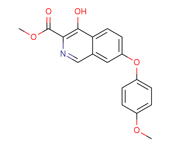 4-hydroxy-7-(4-methoxyphenoxy)isoquinoline-3-carboxylic acid methyl ester结构式