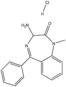 2H-1,4-Benzodiazepin-2-one, 3-amino-1,3-dihydro-1-methyl-5-phenyl-, hydrochloride结构式