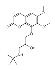 6,7-dimethoxy-8-(3-tert-butylamino-2-hydroxypropoxy)-2H-1-benzopyran-2-one Structure