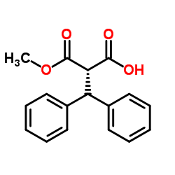 (2S)-2-benzhydryl-3-methoxy-3-oxo-propanoic acid structure