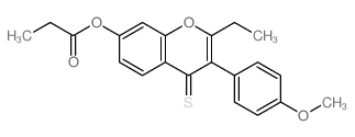 4H-1-Benzopyran-4-thione,2-ethyl-3-(4-methoxyphenyl)-7-(1-oxopropoxy)- Structure