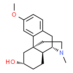 (14α)-3-Methoxy-17-methylmorphinan-6α-ol结构式