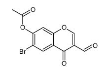 (6-bromo-3-formyl-4-oxochromen-7-yl) acetate结构式