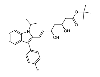 (S-(R*R*)-(E))-7-[3-(4-fluorophenyl)-1-(1-methylethyl)-1H-indol-2-yl]-3,5-dihydroxy-6-heptenoic acid 1,1-dimethylethyl ester Structure