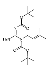 N,N'-bis(tert-butoxycarbonyl)-N-(γ,γ-dimethylallyl)guanidine结构式