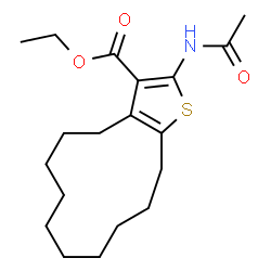 ETHYL 2-ACETAMIDO-4,5,6,7,8,9,10,11,12,13-DECAHYDRO-[1]CYCLODODECA[B]THIOPHENE-3-CARBOXYLATE Structure