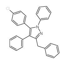 1H-Pyrazole,5-(4-chlorophenyl)-1,4-diphenyl-3-(phenylmethyl)-结构式