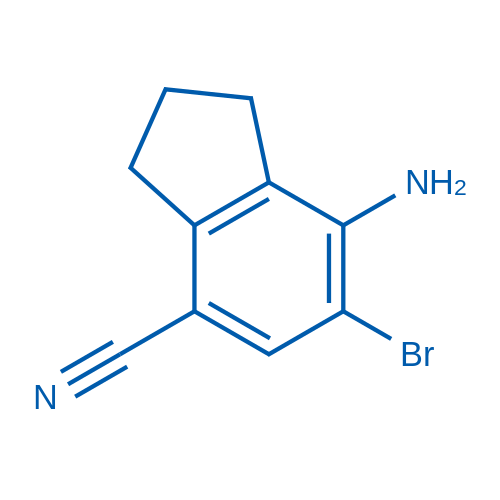 7-氨基-6-溴-2,3-二氢-1H-茚-4-甲腈结构式