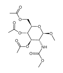 methyl O-3,4,6-tri-O-acetyl-2-deoxy-2-methoxycarbonylamino-β-D-glucopyranoside结构式