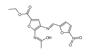 ethyl 5-acetamido-4-[(5-nitrofuran-2-yl)methylideneamino]furan-2-carboxylate Structure