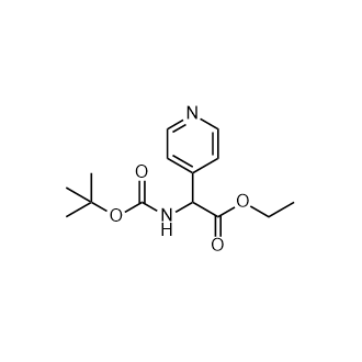 Ethyl 2-((tert-butoxycarbonyl)amino)-2-(pyridin-4-yl)acetate Structure