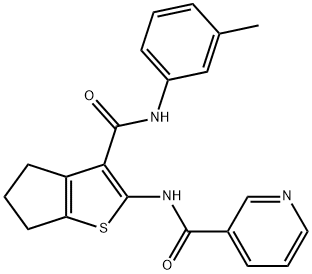 N-{3-[(3-methylphenyl)carbamoyl]-5,6-dihydro-4H-cyclopenta[b]thiophen-2-yl}pyridine-3-carboxamide Structure