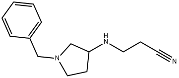 3-[(1-benzylpyrrolidin-3-yl)amino]propanenitrile结构式