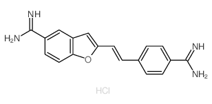2-[(E)-2-(4-carbamimidoylphenyl)ethenyl]-1-benzofuran-5-carboximidamide,hydrochloride结构式