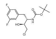 (1S,2S)-[3-Chloro-1-(3,5-difluoro-benzyl)-2-hydroxy-propyl]-carbamic acid tert-butyl ester Structure