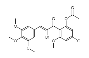 (Z)-2-(2-bromo-3-(3,4,5-trimethoxyphenyl)acryloyl)-3,5-dimethoxyphenyl acetate Structure