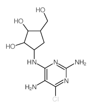 1,2-Cyclopentanediol,3-[(2,5-diamino-6-chloro-4-pyrimidinyl)amino]-5-(hydroxymethyl)-,(1R,2S,3R,5R)-rel- structure