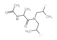 2-acetamido-N,N-bis(2-chloropropyl)propanamide structure