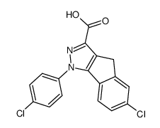 6-chloro-1-(4'-chlorophenyl)-1,4-dihydroindeno[1,2-c]pyrazole-3-carboxylic acid结构式