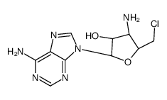 (2R,3R,4S,5S)-4-amino-2-(6-aminopurin-9-yl)-5-(chloromethyl)oxolan-3-ol结构式