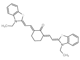 2,6-BIS((E)-2-[3-ETHYL-1,3-BENZOTHIAZOL-2(3H)-YLIDENE]ETHYLIDENE)CYCLOHEXANONE Structure