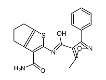 N-(3-carbamoyl-5,6-dihydro-4H-cyclopenta[b]thiophen-2-yl)-5-methyl-3-phenyl-1,2-oxazole-4-carboxamide Structure