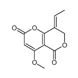 (8E)-8-Ethylidene-7,8-dihydro-4-methoxy-2H,5H-pyrano[4,3-b]pyran-2,5-dione结构式