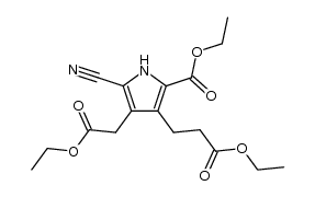 5-cyano-3-(2-ethoxycarbonyl-ethyl)-4-ethoxycarbonylmethyl-pyrrole-2-carboxylic acid ethyl ester Structure