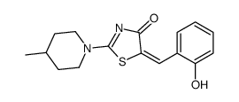 (5Z)-5-[(2-hydroxyphenyl)methylidene]-2-(4-methylpiperidin-1-yl)-1,3-thiazol-4-one结构式