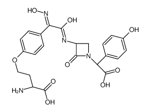 (3S,αR)-3-[[[4-[(R)-3-Amino-3-carboxypropoxy]phenyl][(E)-hydroxyimino]acetyl]amino]-α-(4-hydroxyphenyl)-2-oxo-1-azetidineacetic acid Structure