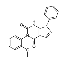 5-(2-methoxy-phenyl)-1-phenyl-1,7-dihydro-pyrazolo[3,4-d]pyrimidine-4,6-dione结构式