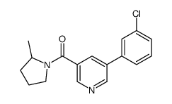 [5-(3-chlorophenyl)pyridin-3-yl]-(2-methylpyrrolidin-1-yl)methanone结构式