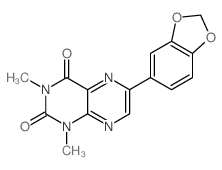 6-benzo[1,3]dioxol-5-yl-1,3-dimethyl-pteridine-2,4-dione结构式