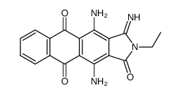 4,11-Diamino-2-ethyl-3-imino-2,3-dihydro-naphtho[2,3-f]isoindole-1,5,10-trione结构式