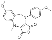 7-methoxy-10-(4-methoxy-phenyl)-4-methyl-9,10-dihydro-4h-2-oxa-4,10-diaza-benzo[f]azulene-1,3-dione Structure