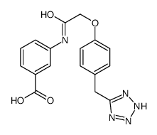 3-[[2-[4-(2H-tetrazol-5-ylmethyl)phenoxy]acetyl]amino]benzoic acid Structure