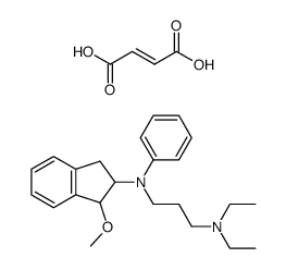 N-(2,3-dihydro-1-methoxy-1H-inden-2-yl)-N',N'-diethyl-N-phenylpropane-1,3-diamine fumarate结构式