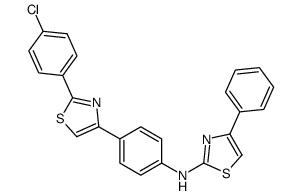 N-[4-[2-(4-chlorophenyl)-1,3-thiazol-4-yl]phenyl]-4-phenyl-1,3-thiazol-2-amine Structure