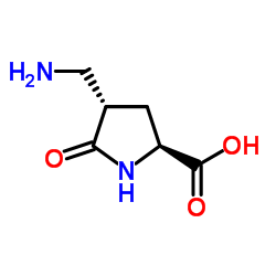 L-Proline, 4-(aminomethyl)-5-oxo-, (4S)- (9CI) Structure