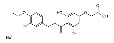 sodium,2-[3,5-dihydroxy-4-[3-(3-hydroxy-4-propoxyphenyl)propanoyl]phenoxy]acetate Structure