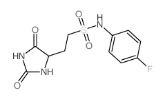 2-(2,5-dioxoimidazolidin-4-yl)-N-(4-fluorophenyl)ethanesulfonamide结构式