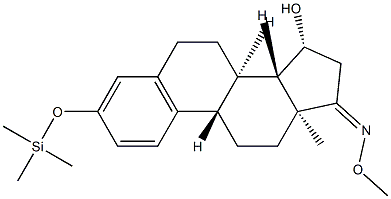 15β-Hydroxy-3-[(trimethylsilyl)oxy]estra-1,3,5(10)-trien-17-one O-methyl oxime结构式