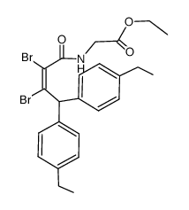 [(Z)-2,3-Dibromo-4,4-bis-(4-ethyl-phenyl)-but-2-enoylamino]-acetic acid ethyl ester Structure